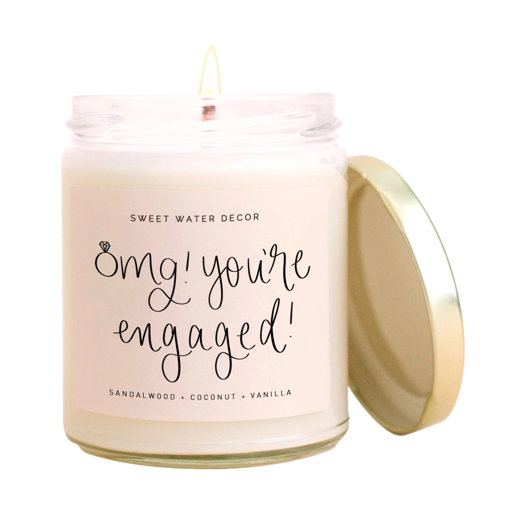 omg your engaged candle, engagement soy candle, engagement gifts
