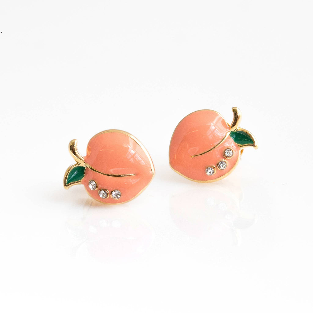 peach shaped stud earring