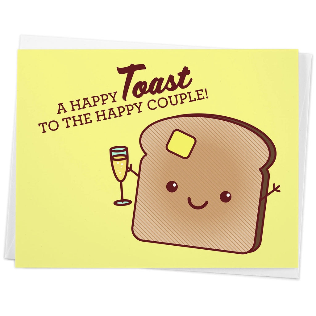 Happy Toast wedding greeting card. Celebrate your favorite couple with this card.