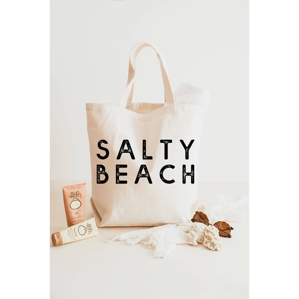 salty beach tote bag, fabric beach tote bag