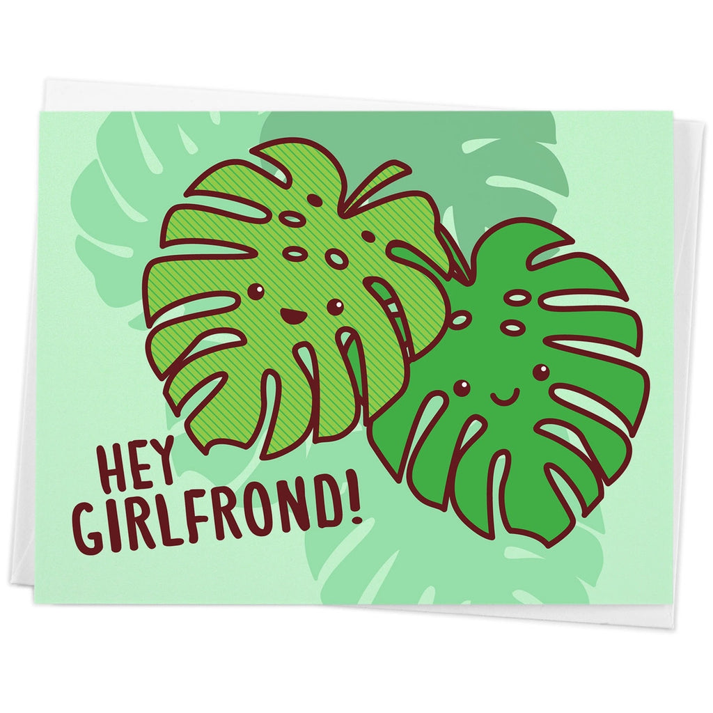 hey girlfriend greeting card, plant lover greeting card