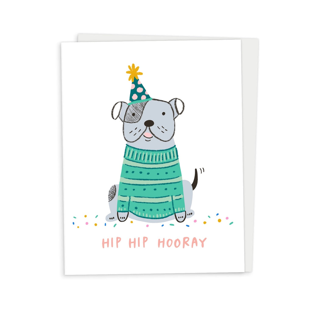 hip hip hooray dog birthday card, dog birthday card 
