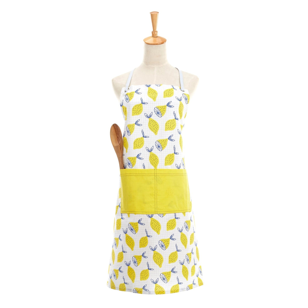 lemon kitchen apron with pocket, lemon apron 